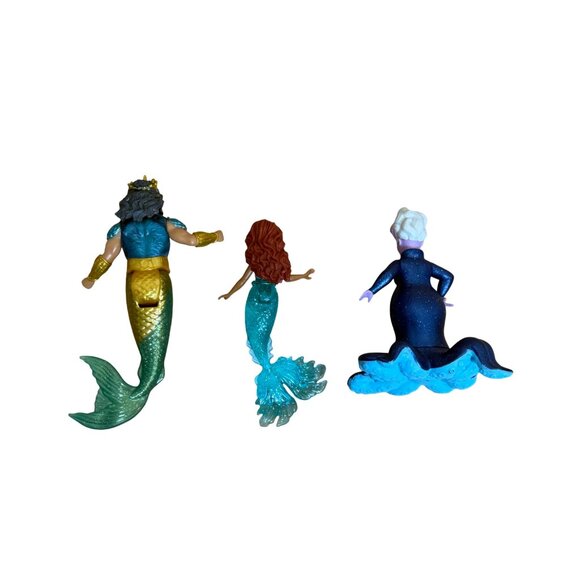 Disney Little Mermaid 2023 Live Action Movie Figurines Set Of 3 Ariel Ursula Kin - Picture 2 of 3